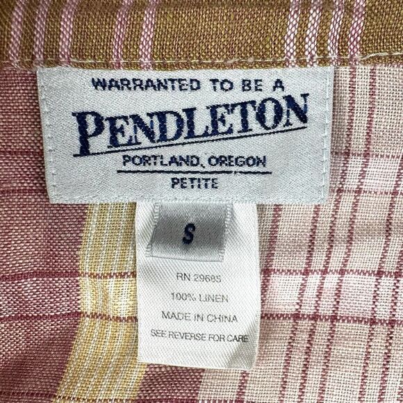 Pendleton‎ %100 Linen Pink Plaid Blazer Women’s S - Picture 3 of 11